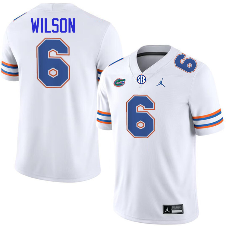 #6 Dallas Wilson Gators Jersey,Florida Gators College Football Jerseys Stitched-White